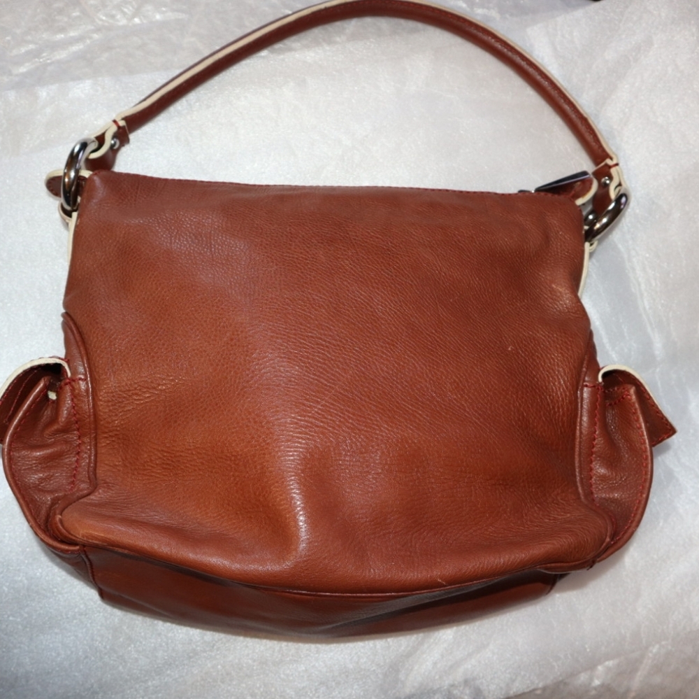 Marc Jacobs Collection 'Blake' Soft Cognac  Silver Multi-Pocket Hobo Bag Vintage - Picture 4 of 10